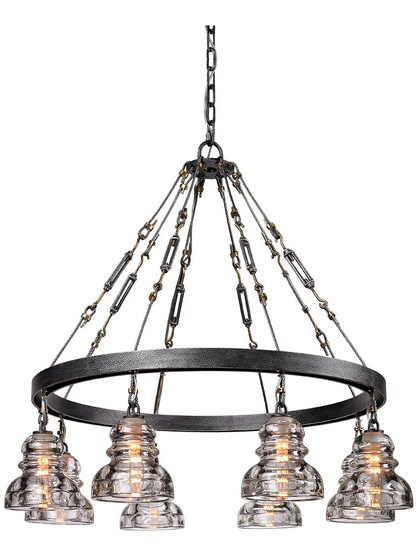 Menlo Park 8-Light Chandelier in Old Silver.